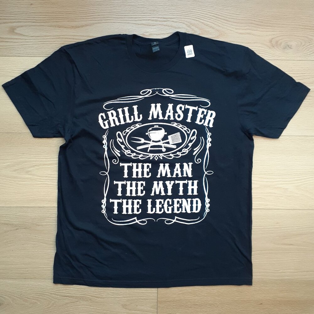 Grill Master - The Man The Myth The Legend - New XL Black T-Shirt